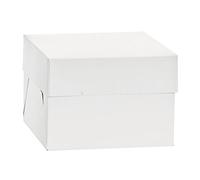 Decora, 0339471 Boîte à gâteau, Idéale pour Transporter et Conserver des gâteaux décorés, Conditionnée Individuellement, 26,5 x 26,5 x H 15 cm, Blanc