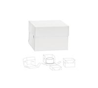 Decora, 0339473 Boîte à gâteau, Idéale pour Transporter et Conserver des gâteaux décorés, Conditionnée Individuellement, 36,5 x 36,5 x H 15 cm, Blanc