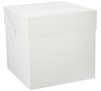 Decora, 0339478 Boîte à gâteau, Idéale pour Transporter et Conserver des gâteaux décorés, Conditionnée Individuellement, 36,5 x 36,5 x H 36 cm, Blanc