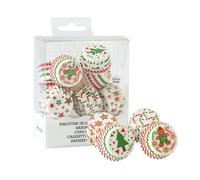 Decora, 0339710 Lot de 200 soucoupes Bon Noël de 27 x 17 mm, pour cuisiner, présenter et offrir des muffins et des friandises, résistent jusqu'à 180 °C, en blister, fabriqué en Italie