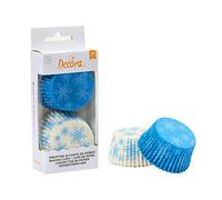 DECORA, 0339847 Moules à Muffins, Très Pratiques pour Cuire, Présenter et Offrir des Muffins, Résistant jusqu'à 220°, Fabriqué en Italie, Motif Étoiles de Glace, Lot de 36 pièces