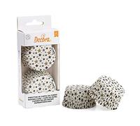 DECORA, 0339856 Moules à Muffins, Très Pratiques pour Cuire, Présenter et Offrir des Muffins, Résistant jusqu'à 220°, Fabriqué en Italie, Motif Étoiles Noir et Or, Lot de 36 pièces