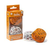 DECORA 0339863 PAQUET 36 CAISSETTES PUMPKIN & GHOST 50 X 32 MM, Blanc/Orange
