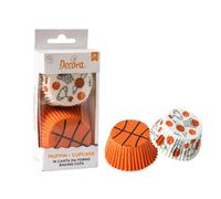 Decora 0339866 Lot de 36 caissettes panier, 50 x 32 mm, pour la cuisson et le conditionnement de muffins, résistantes jusqu'à 180 °C, sous blister, fabriquées en Italie