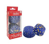 DECORA, 0339869 Moules à Muffins, Très Pratiques pour Cuire, Présenter et Offrir des Muffins, Résistant jusqu'à 220°, Fabriqué en Italie, Motif Ciel Étoilé, Lot de 36 pièces