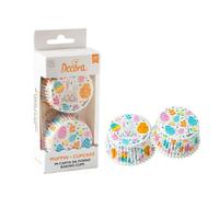 Decora, 0339877 Lot de 36 soucoupes à œufs de Pâques de 50 x 32 mm, pour cuisiner, présenter et offrir des muffins et des friandises, résistent jusqu'à 180 °C, en blister, fabriqué en Italie