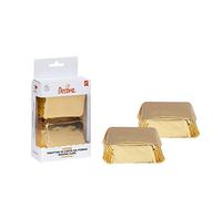 DECORA, 0339890 Moules à Mini-Plumcakes, Très Pratiques pour Cuire, Présenter et Offrir des Mini-Plumcakes, Résistant jusqu'à 180°, Fabriqué en Italie, Couleur Or