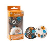 Decora 0339898 Lot de 36 caissettes à muffin crâne, 50 x 32 mm, pour la cuisson et la présentation de muffins, résistants jusqu'à 180 °C, sous blister, fabriqués en Italie