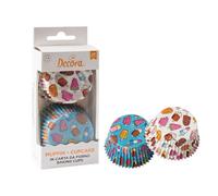Decora, 0339899 Lot de 36 caisses glacées de 50 x 32 mm, pour cuisiner, présenter et offrir des muffins et des friandises, résistent jusqu'à 180 °C, dans un blister pratique, fabriqué en Italie