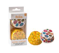 Decora, 0339900 Lot de 36 soucoupes Donuts de 50 x 32 mm, pour cuisiner, présenter et offrir des muffins et des friandises, résistent jusqu'à 180 °C, en blister, fabriqué en Italie