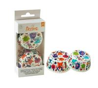 Decora 0339908 Lot de 36 soucoupes monstres monstres Ø 50 x 32 mm pour cuisiner, présenter et offrir des muffins, résistent jusqu'à 220 °, en blister pratique