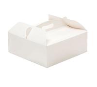 Decora, 0340204 Boîte à gâteau avec poignée, Idéale pour Conserver et Transporter des gâteaux, Fabriquée en Carton, Conditionnée Individuellement, 33,5 x 33,5 x 12 cm, Bianco