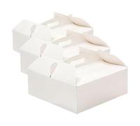 Decora, 0340204 Boîte à gâteau avec poignée, Idéale pour Conserver et Transporter des gâteaux, Fabriquée en Carton, Conditionnée Individuellement, 33,5 x 33,5 x 12 cm, Bianco (Lot de 3)