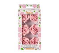 Decora 0500361 Paquet de 6 grandes roses roses