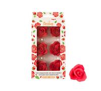Decora 0500362 Lot de 6 grandes roses rouges