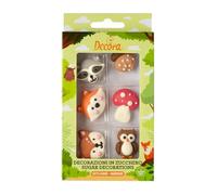 Decora 0500415 Lot de 6 décorations animaux de la forêt en sucre