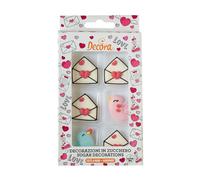 Decora 0500452 Lot de 6 décorations Love Letters en sucre