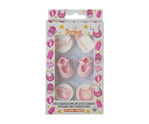 Decora 0500455 Lot de 6 décorations It'S A Girl en sucre