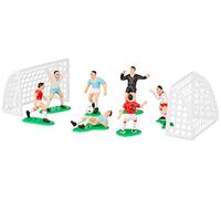 Decora 0816010 Set pour Décoration Football 7 Joueurs/2 Portes Plastique 4,2 x 7,8 x 5 cm 9 Pièces, Bleu