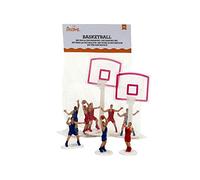DECORA, 0816015 Ensemble décoratif sur le thème du basket pour gâteaux, Comprend 8 joueurs et deux paniers, Idéal pour décorer des gâteaux pour les fêtes d'anniversaire, Contient 10 pièces au total.