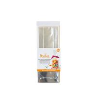 Decora 0855040 Lot de 10 sachets transparents en plastique pour aliments avec fond rigide en carton 75 + 40 x 220 H Mm, pour emballer des friandises, biscuits et bon