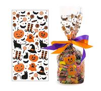 Decora 0855937 Paquet 20 SACHETS A CONFISERIES Halloween 12,5+3 X 24 CM, Arancio