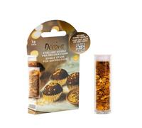 Decora, 2090208 Lot de 1 g d'étoiles comestibles, couleur or métallisé, idéal pour décorer facilement des friandises de Noël