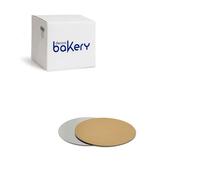 Decora, 5933010 Lot de 100 assiettes à gâteau de Ø 13 x 1 H mm, couleur or et argent, en carton, recouvertes d'un film imperméable, idéal pour présenter et servir des bonbons