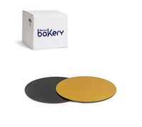 Decora, 5933110 Lot de 50 assiettes à gâteau de Ø 20 x 3 H mm, couleur or et noir, en carton, recouvertes d'un film imperméable, idéal pour présenter et servir des bonbons