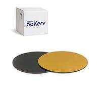 Decora, 5933111 Lot de 50 assiettes à gâteau de Ø 24 x 3 H mm, couleur or et noir, en carton, recouvertes d'un film imperméable, idéal pour présenter et servir des bonbons