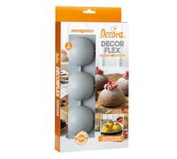 Decora 9260434 Moule en silicone souple, de haute qualité, de 6 cavités, demi-boule de Ø 70 x 35 H Mm, idéal pour réaliser des friandises ou des préparations salées, tant au four que au réfrigérateur