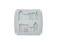 Decora 9260455 Moule Ho-Ho Home 18,8 x 17,3 x 0,7 h - 2 cav. 13 x 7 x 0,5 h cm et 12 x 6,7 x 0,5 h cm, en silicone platine, fabriqué en Italie, pour préparations sucrées et salées aussi bien au four