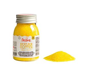 Decora 9262108 Paquet de 100 g Sucre pailleté jaune