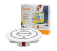 DECORA, 9271050 Plateau Tournant en Plastique, Support Rotatif Professionnel en Plastique, Facile à Nettoyer, Base Antidérapante, Avec Bouton de Blocage, Diamètre de 32 centimètres, Fabriqué en Italie