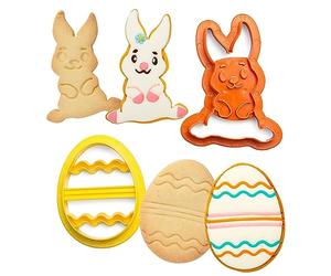 DECORA COD. 0255060 KIT 2 EMPORTE-PIÈCES EN PLASTIQUE LAPIN ET OEUF DÉCORÉ