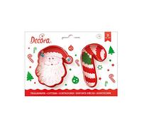 Decora Emporte-pièces Kit 2 COD. 0255068 Père Noël et Canne de Noël Plastique