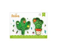 DECORA COD. 0255072 KIT 2 EMPORTE-PIÈCES EN PLASTIQUE CACTUS 9 X H 2,2 CM, Vert