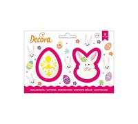 Decora COD. 0255074 Set 2 EMPORTE-PIÈCES en Plastique Oeuf ET Visage Lapin 9XH2,2CM