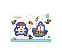 DECORA COD. 0255197 KIT 2 EMPORTE-PIÈCES EN PLASTIQUE CRÂNE ET BATEAU