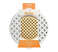 Decora, 0215800 Grille emporte-pièce pour Tarte au Design breveté, Fabriquée en Plastique, Idéale pour créer Rapidement la décoration Arabesque de la Tarte, Diamètre Ø 30 cm, Fabriquée en Italie.