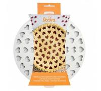 Decora, 0215801 Grille emporte-pièce pour Tarte au Design breveté, Fabriquée en Plastique, Idéale pour décorer la Tarte avec Un Motif en Forme de cœur, Diamètre Ø 30 cm, Fabriquée en Italie.