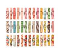 DECORA Lot de 100 pinces à linge colorées en bois peint pour photos, scrapbooking, travaux manuels et emballage cadeau 3,5 cm
