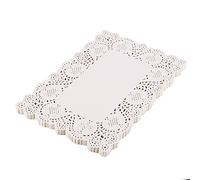 Decora Lot de 200 napperons rectangulaires Blancs en Papier Dentelle pour Mariage, thé et pâtisserie, 35,6 x 25,4 cm