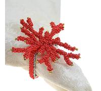 Decorable Lot de 4 Anneaux de Table en Forme de Corail en Forme de Napkin, pour décoration de Noël, décoration de Table, décoration de Table Rustique