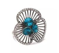 Decorable Turquoise Napkin Rings - Elegant Dining Table Decor Napkin Holder Rings - Household Napkin Rings Set for Christmas Wedding Party Table Decor - Rustic Table Setting Decorations