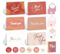 Decorably Cartes de remerciement or rose (feuille d'or)