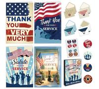 Decorably Cartes de remerciement pour vos cartes de service, cartes 5 x 7, 4 motifs, 8 cartes