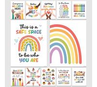 Decorably Lot de 12 affiches d'inclusion pour salle de classe, 27,9 x 35,6 cm, affiches inspirantes laminées mates pour la diversité pour salle de classe préscolaire