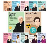 Decorably Lot de 12 affiches scientifiques célèbres pour salle de classe, 27,9 x 35,6 cm, laminées mates, décoration de salle de classe