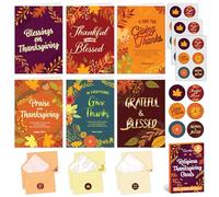 Decorably Lot de 18 cartes de remerciement avec enveloppes et autocollants, 6 motifs avec message imprimé à l'intérieur de cartes de gratitude religieuses, cartes de remerciement, lot de 12,7 x 17,8